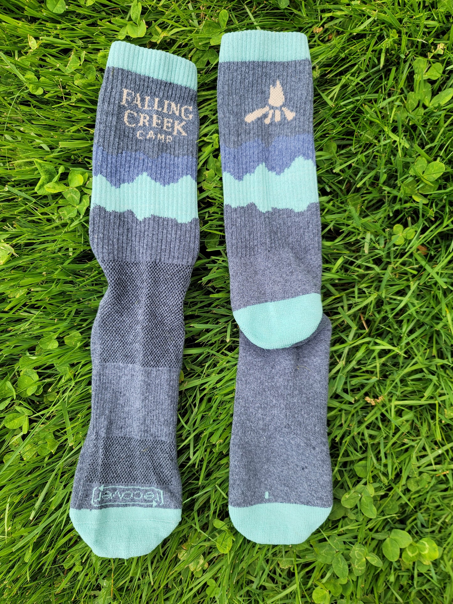 Socks - Grey and Green Recover Brand, Made in NC From Recycled Materials (USA)