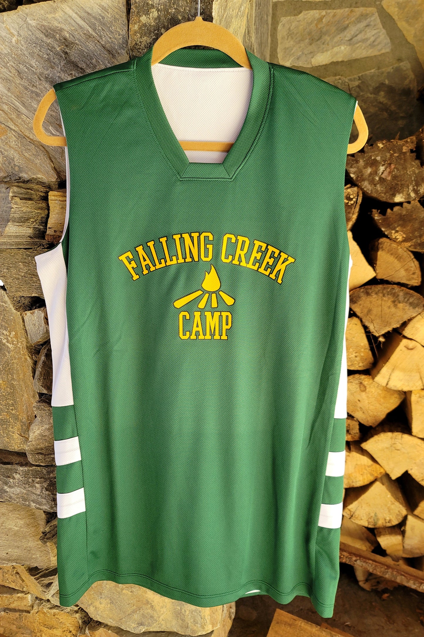 Reversible Jersey - Falling Creek Green and White Double-Sided Basketball Jersey