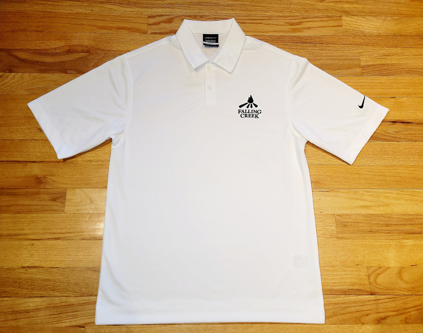White Polo - Men's Nike Dri-Fit Golf Shirt (For Sundays At Camp)
